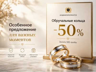 Обручальные кольца со скидкой до -50% в Sunlight