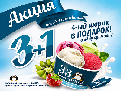 4-й шарик в подарок в «33 пингвина»